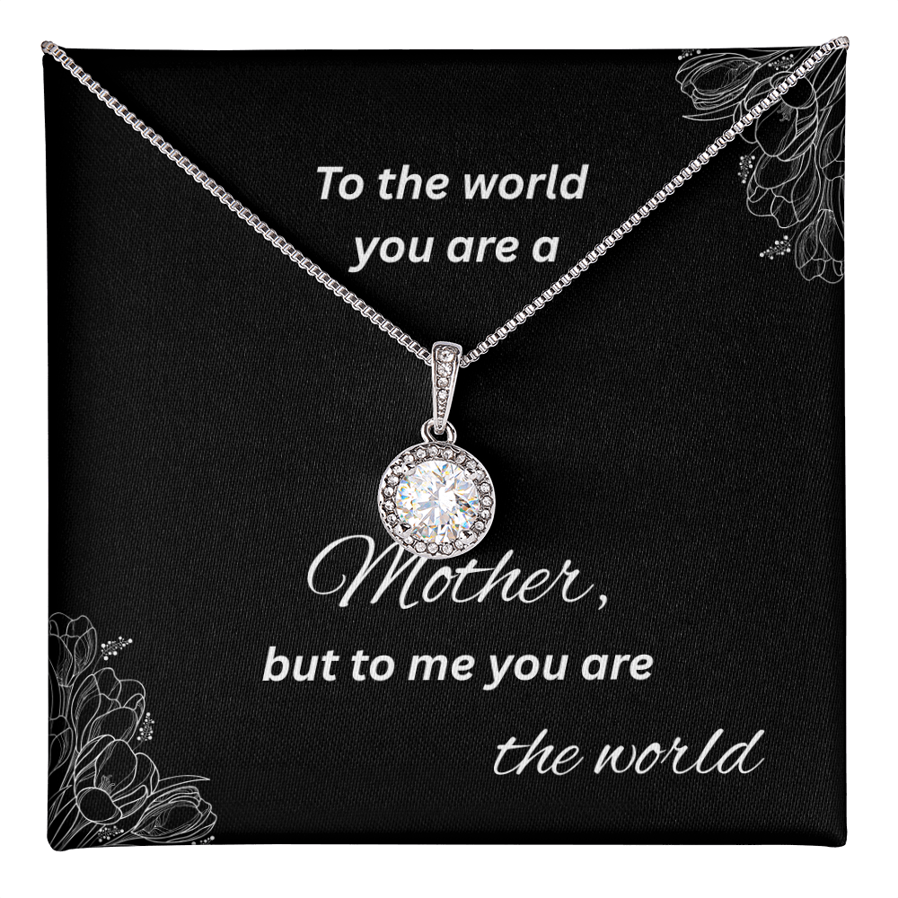 To My Mom – 'You Are the World' Necklace Gift Sentimental Jewelry with Message Card for Mother's Day, Birthday, or Just Because