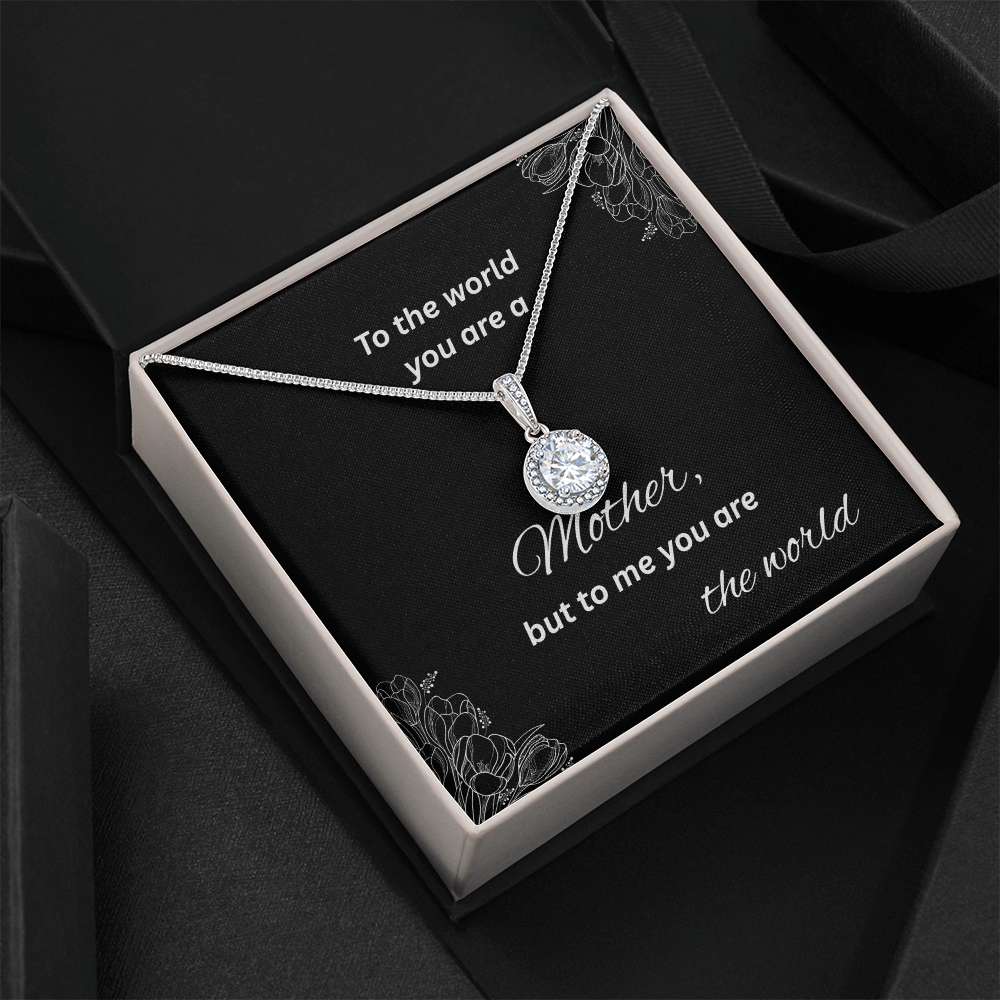 To My Mom – 'You Are the World' Necklace Gift Sentimental Jewelry with Message Card for Mother's Day, Birthday, or Just Because