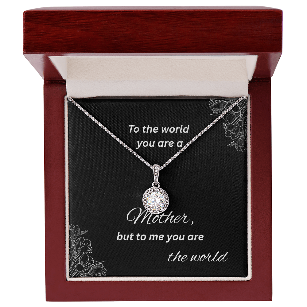 To My Mom – 'You Are the World' Necklace Gift Sentimental Jewelry with Message Card for Mother's Day, Birthday, or Just Because