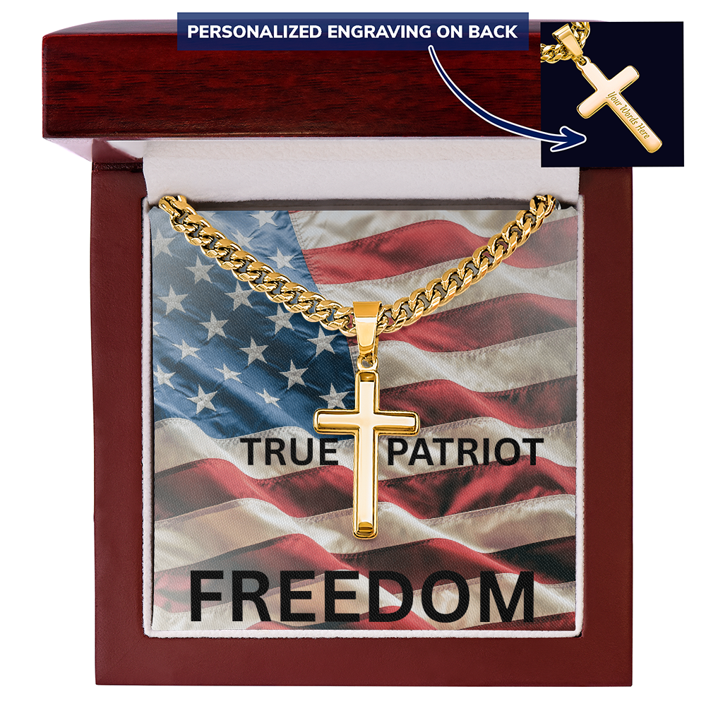 FREEDOM Cross Necklace – Honor, Faith & Legacy | Patriotic Gift for Those Who Stand for Truth