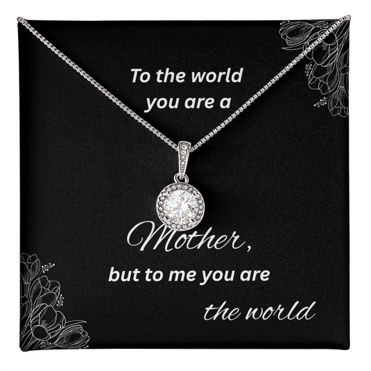 To My Mom – 'You Are the World' Necklace Gift Sentimental Jewelry with Message Card for Mother's Day, Birthday, or Just Because