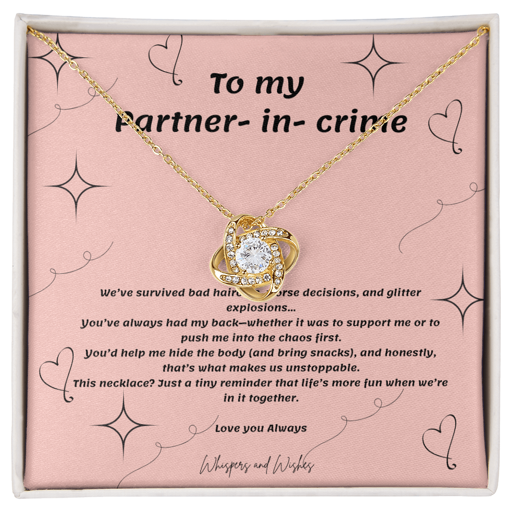 To My Best Friend – Love Knot Necklace  Funny Ride-or-Die Gift  Chaos Coordinator, Snack Supplier, Secret Keeper
