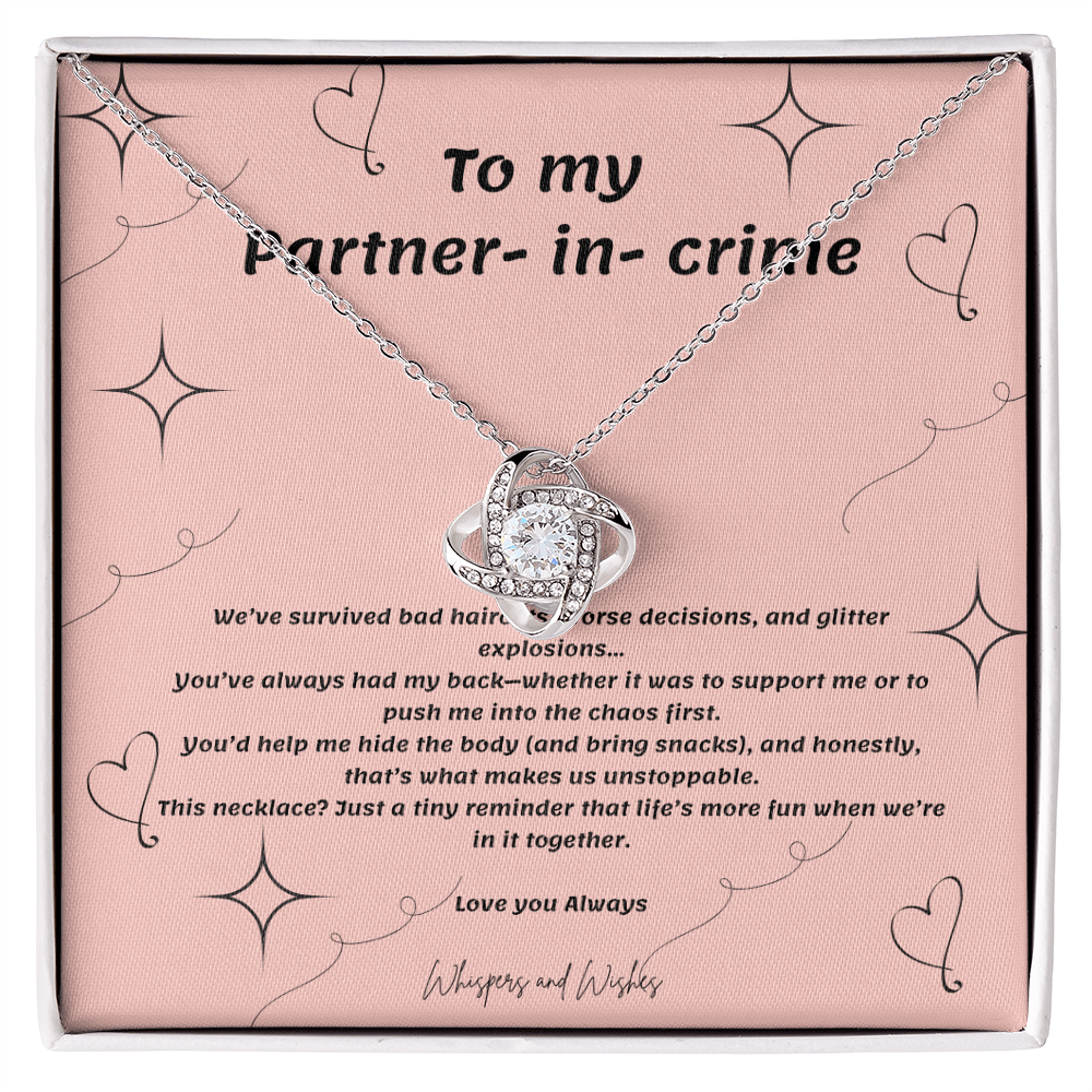 To My Best Friend – Love Knot Necklace  Funny Ride-or-Die Gift  Chaos Coordinator, Snack Supplier, Secret Keeper