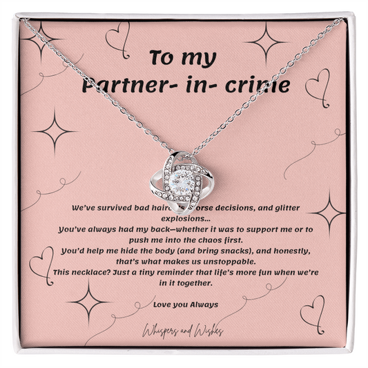 To My Best Friend – Love Knot Necklace  Funny Ride-or-Die Gift  Chaos Coordinator, Snack Supplier, Secret Keeper