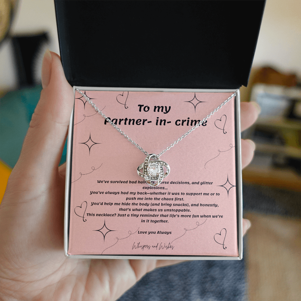 To My Best Friend – Love Knot Necklace  Funny Ride-or-Die Gift  Chaos Coordinator, Snack Supplier, Secret Keeper