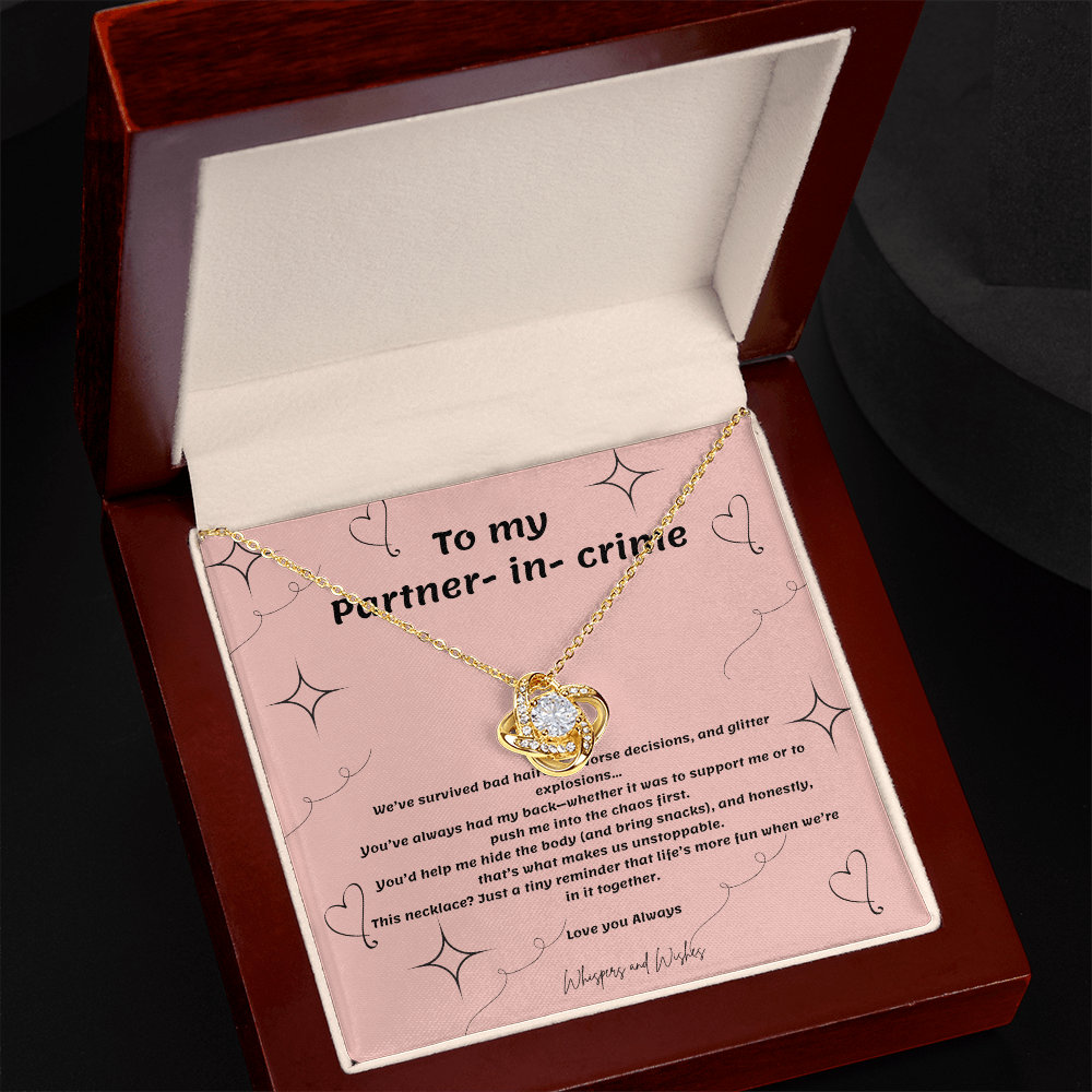 To My Best Friend – Love Knot Necklace  Funny Ride-or-Die Gift  Chaos Coordinator, Snack Supplier, Secret Keeper