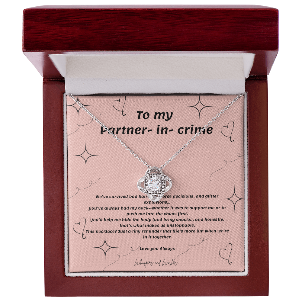 To My Best Friend – Love Knot Necklace  Funny Ride-or-Die Gift  Chaos Coordinator, Snack Supplier, Secret Keeper